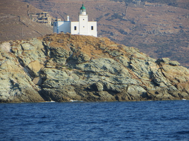 A combination lighthouse and church at the entrance to Nicolas Bay, Kea Isla