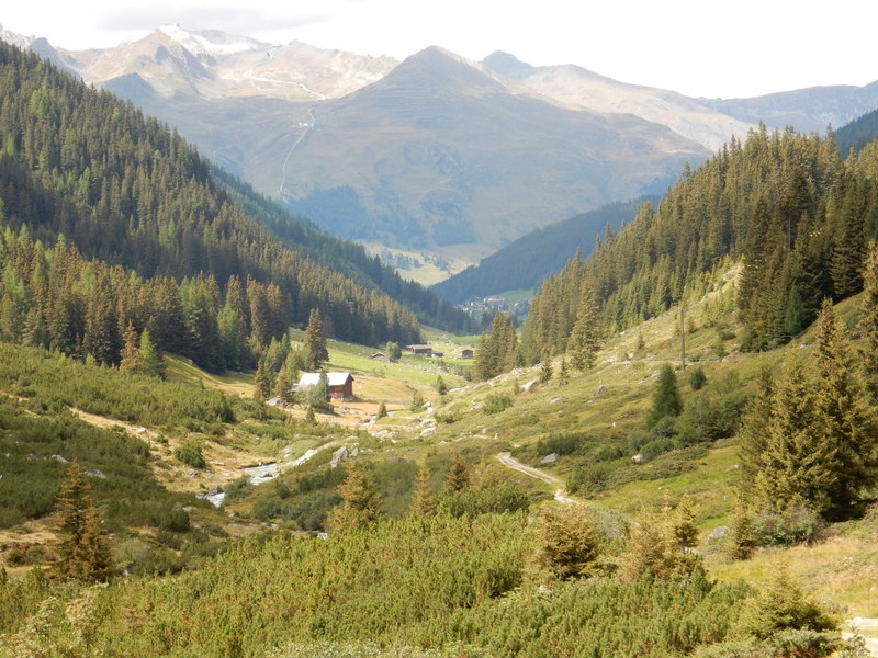 Looking down towards Davos from the Dischma Valley