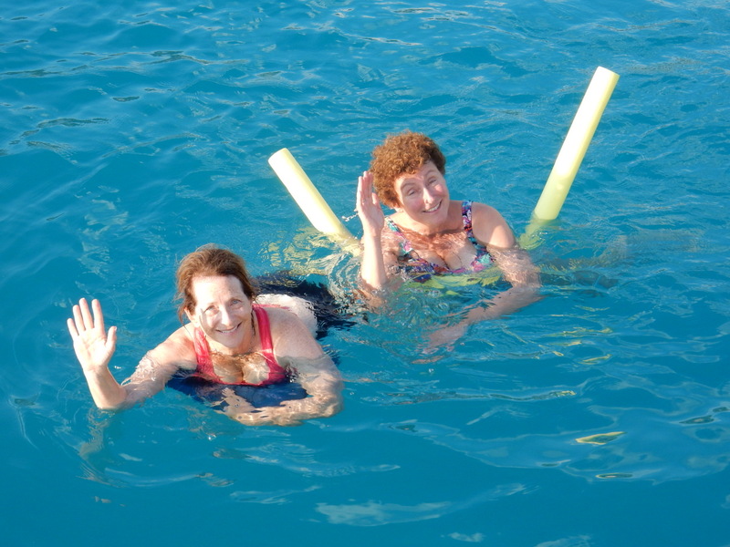 Laura and Wileen go for a swim