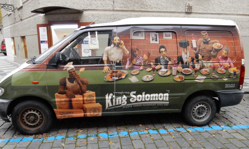 Food van on the street in Jewish Quarter