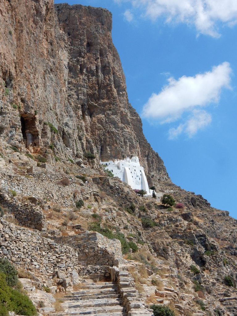 The monastery of Panagia Hozoviotissa, from the trail (looking up)
