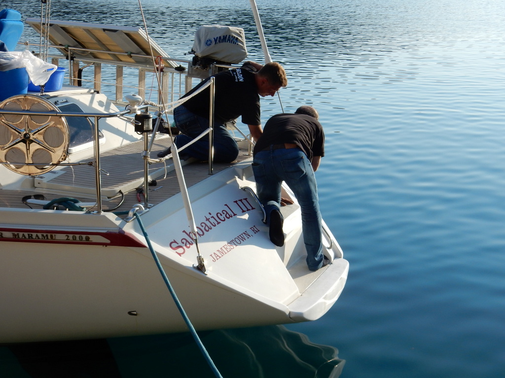 Attaching the backstays