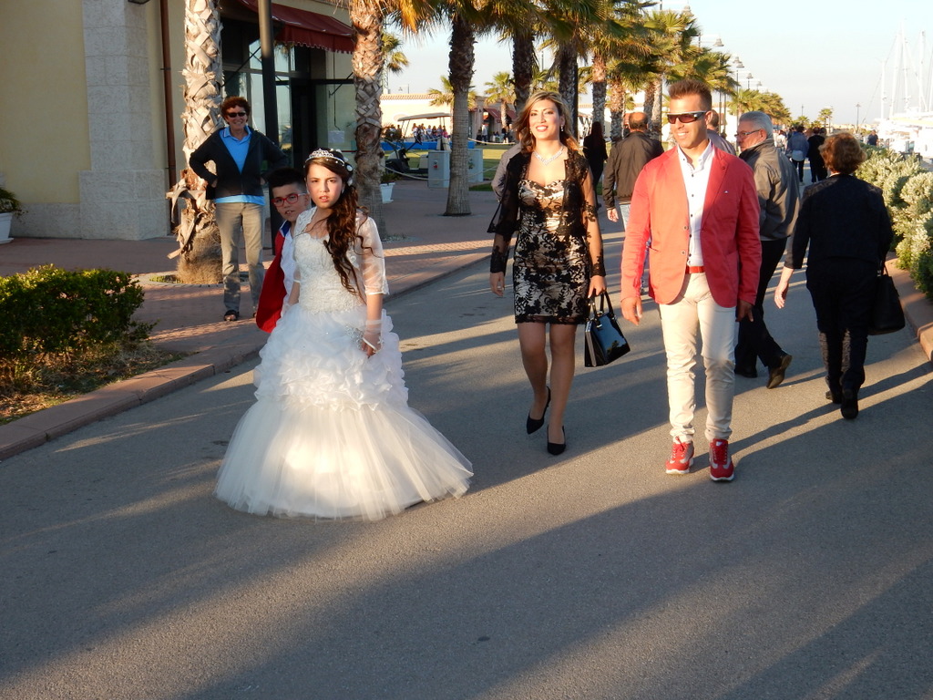 Local people strolled along the quay of the marina in Licata every evening and all day on Sunday