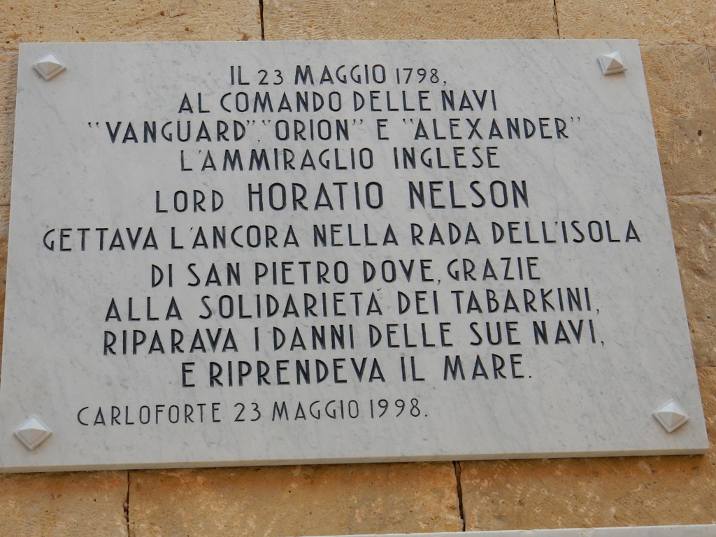 Plaque in honor of Lord Nelson