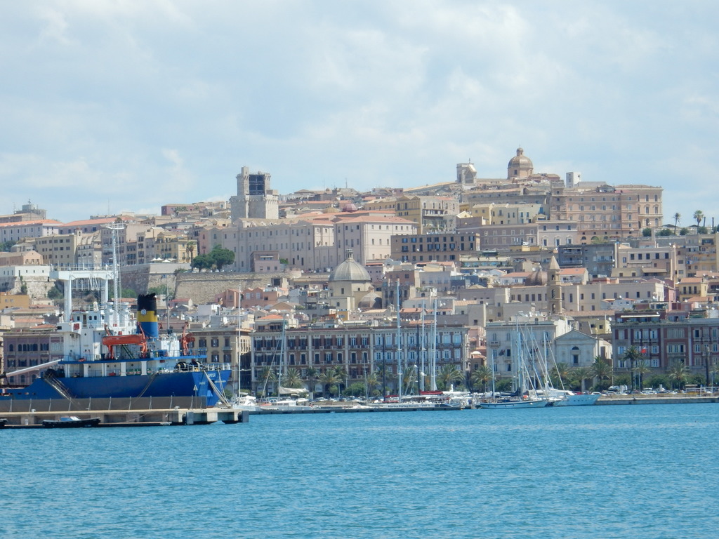 View of Cagliari from the harbor entrance.