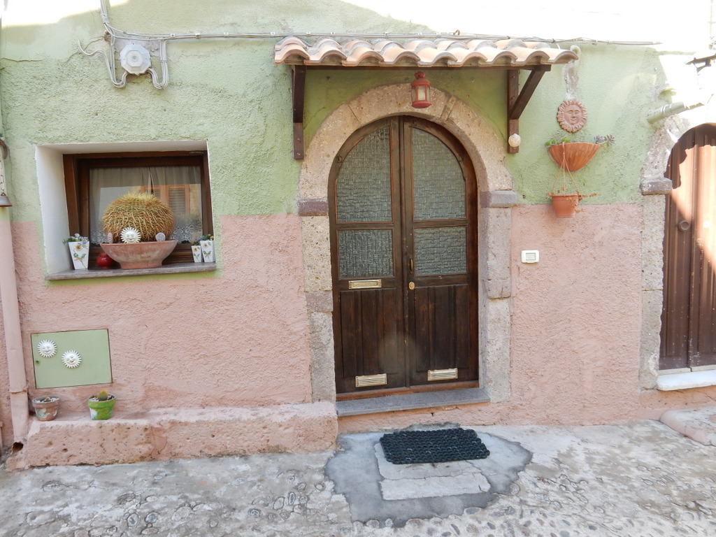 Decorated entrance to a house in Bosa